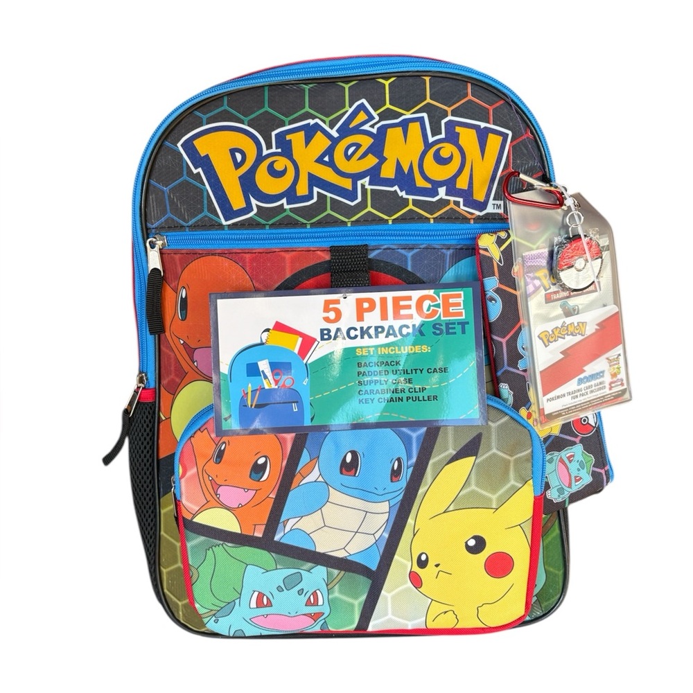 Pokemon Backpack Set with Pikachu and Friends 5+ Piece Set NWT